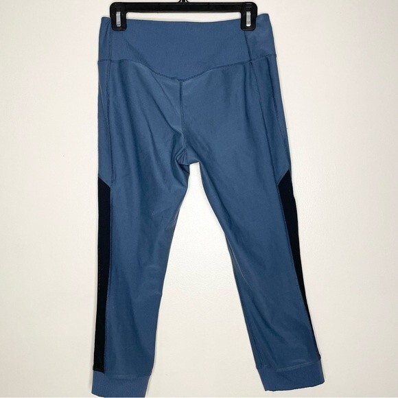 Nike Power Legend Leggings Veneer Training Capri Mesh Blue Black Size Medium - Picture 3 of 10